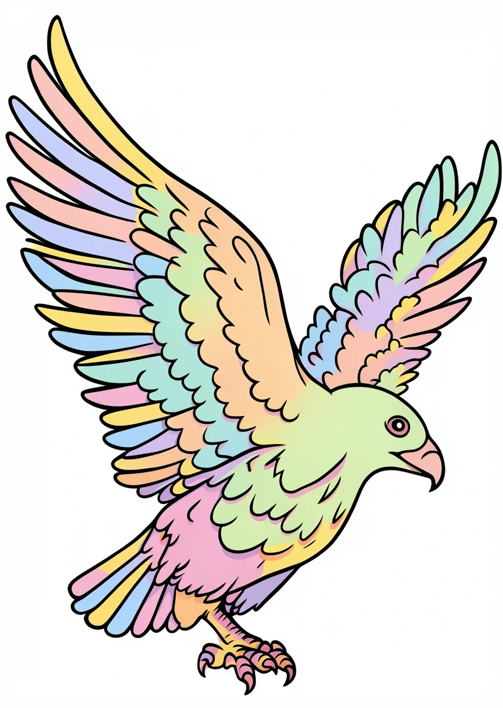 Adler Ausmalbild – farbiges Beispiel
