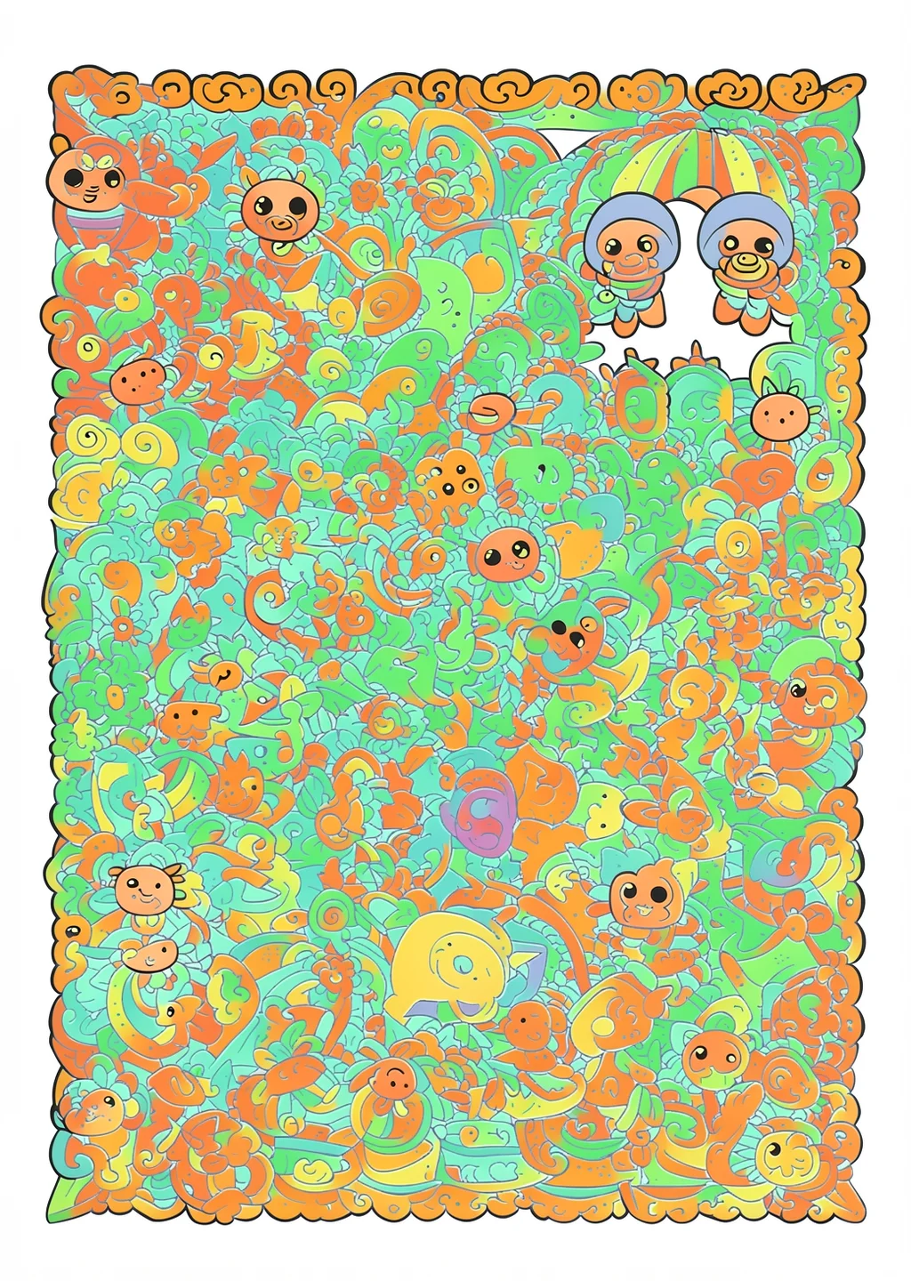 Adventskalender Ausmalbild – farbiges Beispiel
