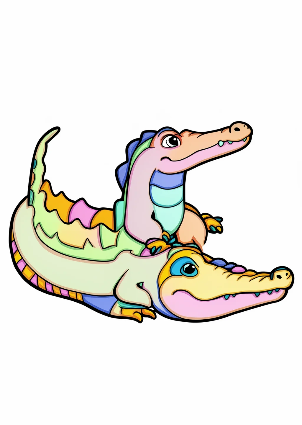 Alligator Ausmalbild – farbiges Beispiel