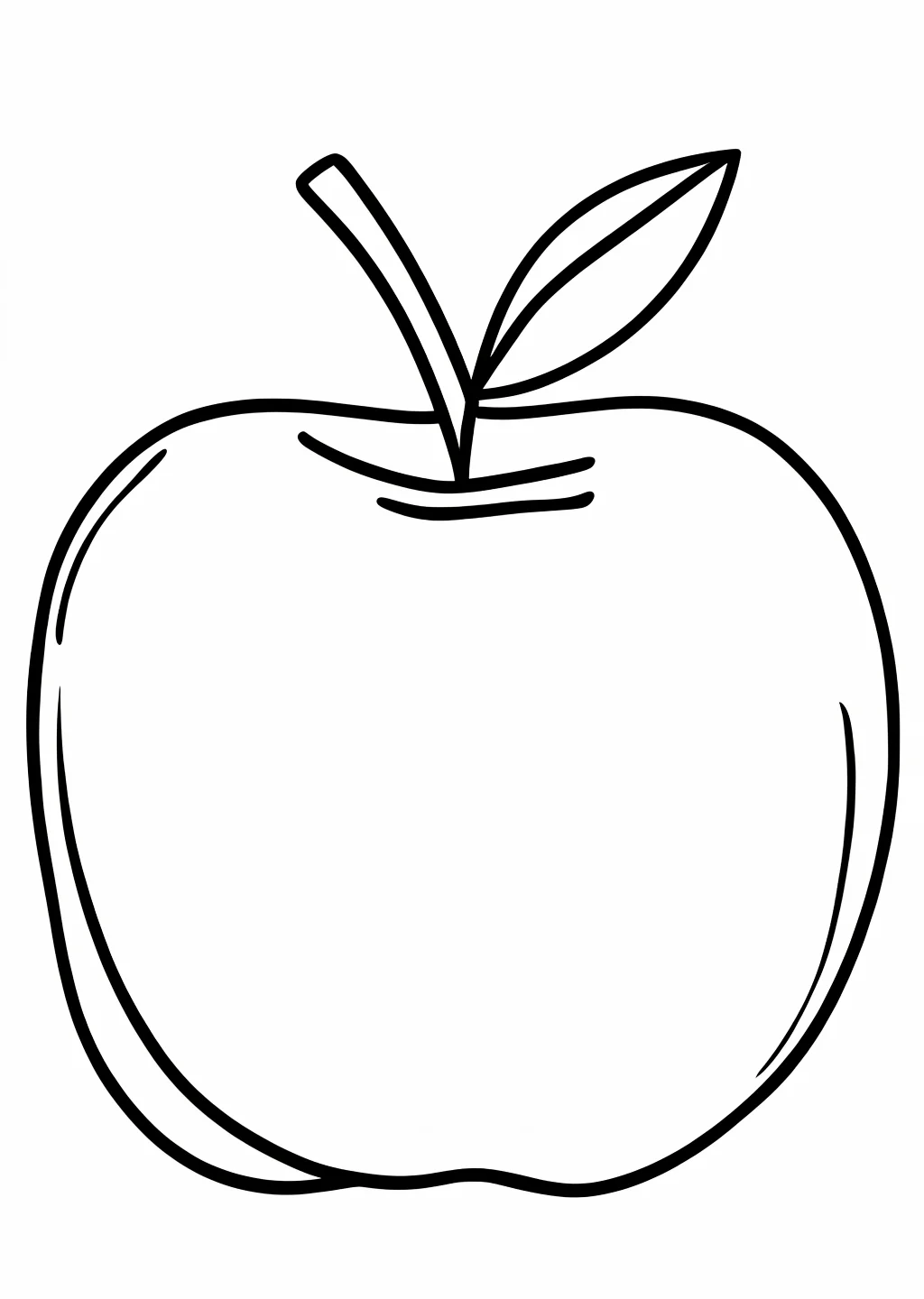 Apfel mit Blatt Ausmalbild – Ausmalbild Vorlage