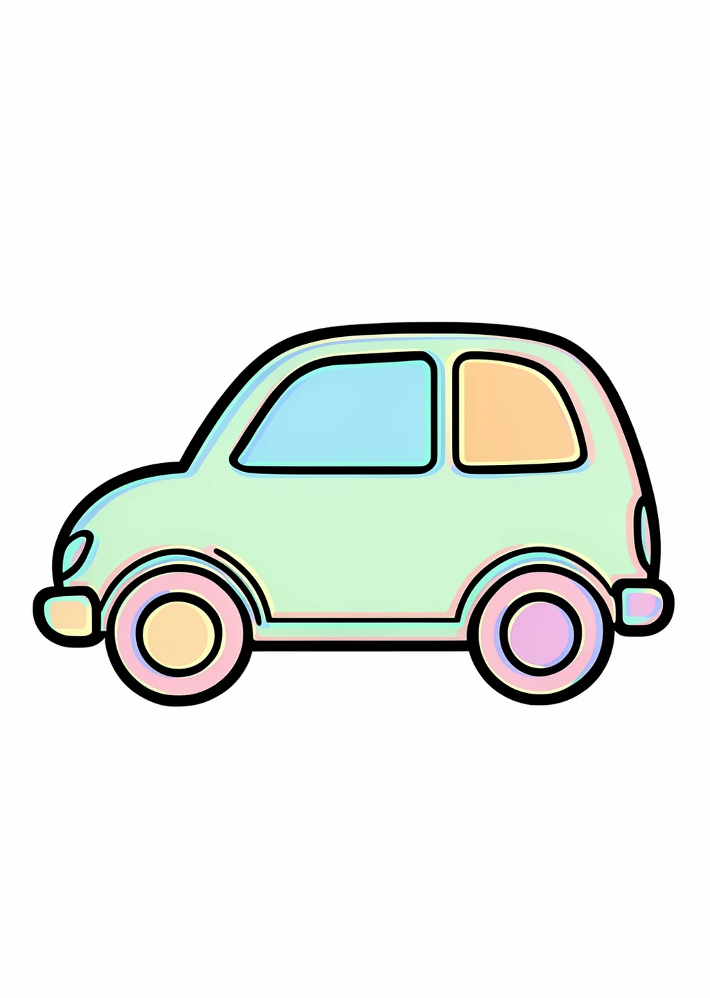 Auto Ausmalbild – farbiges Beispiel