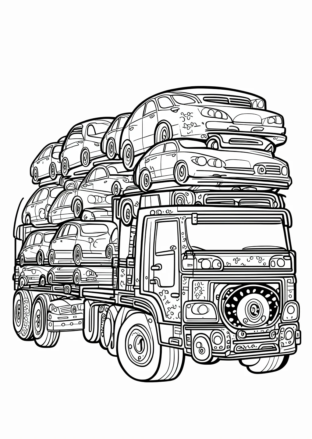 Autotransporter Ausmalbild