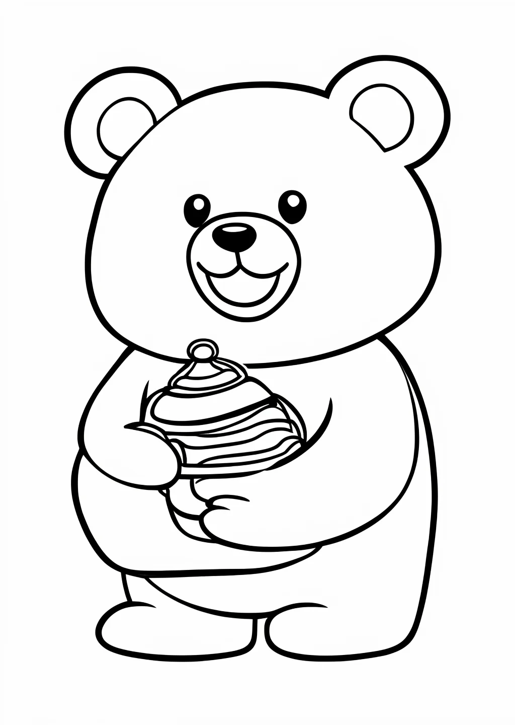 Bär mit Honig Ausmalbild