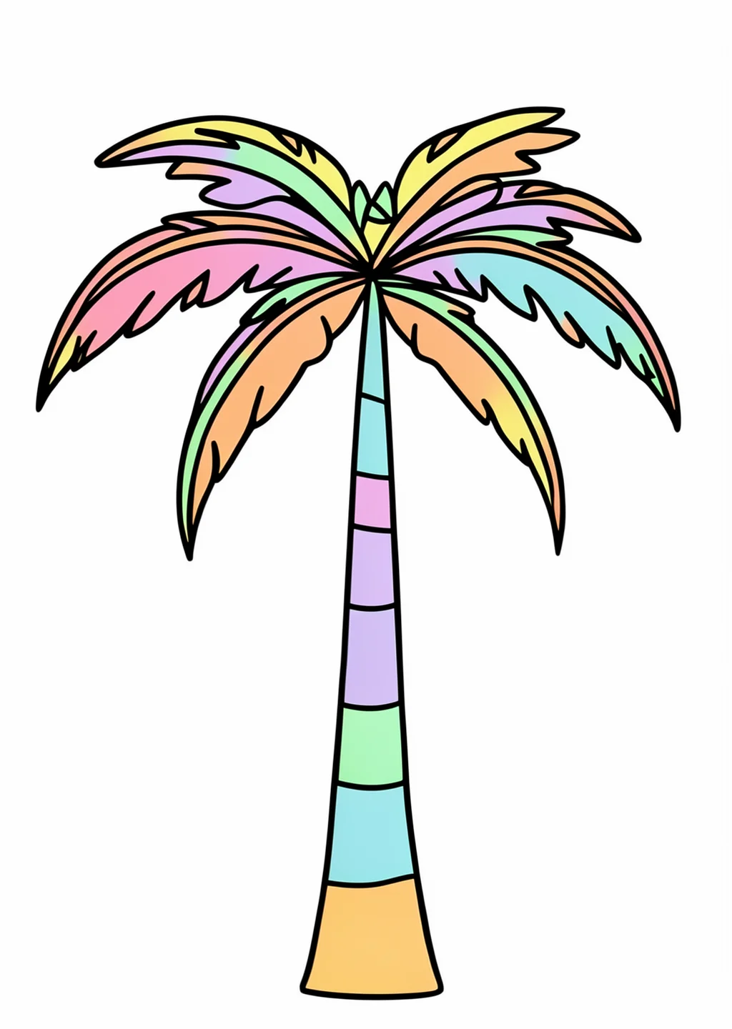 Palme Ausmalbild – farbiges Beispiel