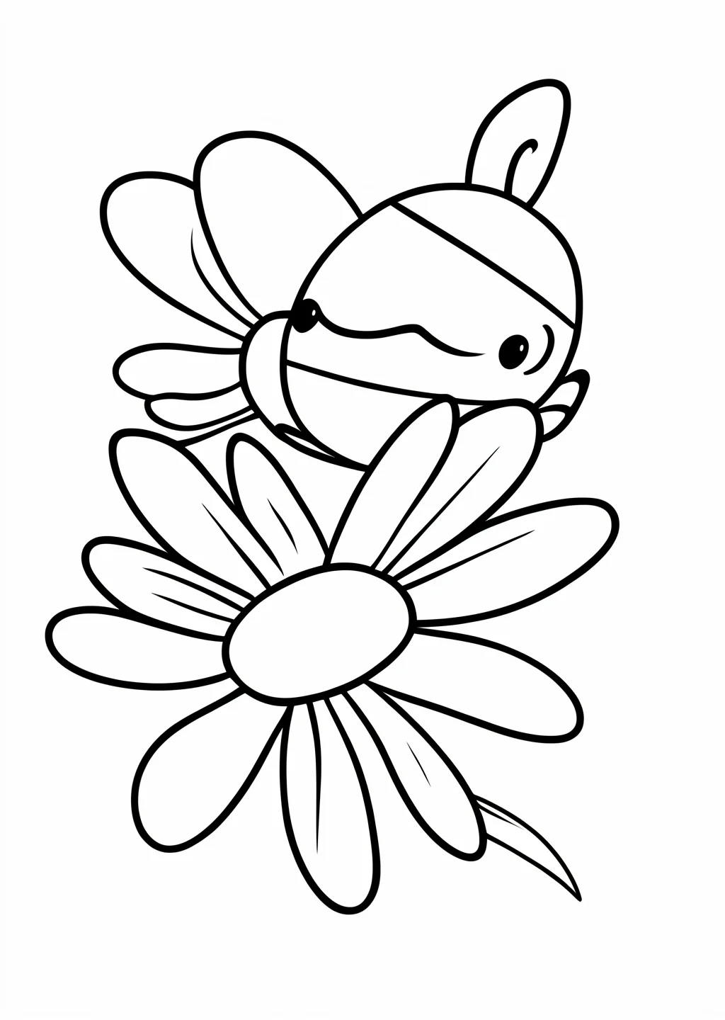 Biene auf Blume Ausmalbild – Ausmalbild Vorlage
