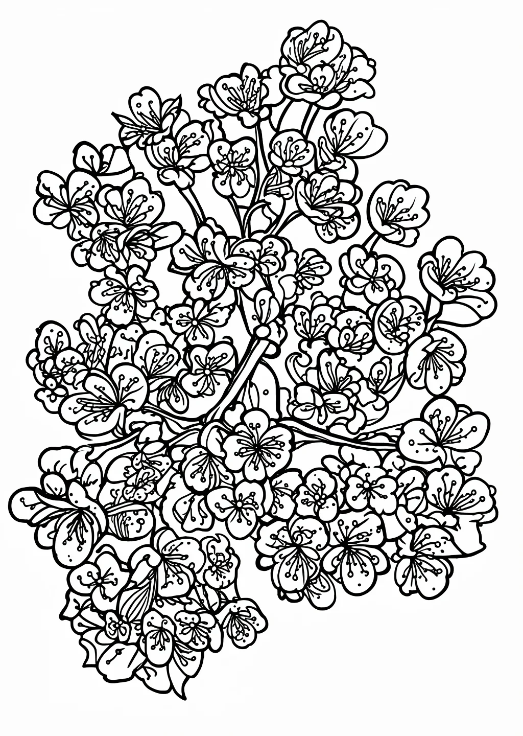 Kirschblüte Ausmalbild – Ausmalbild Vorlage