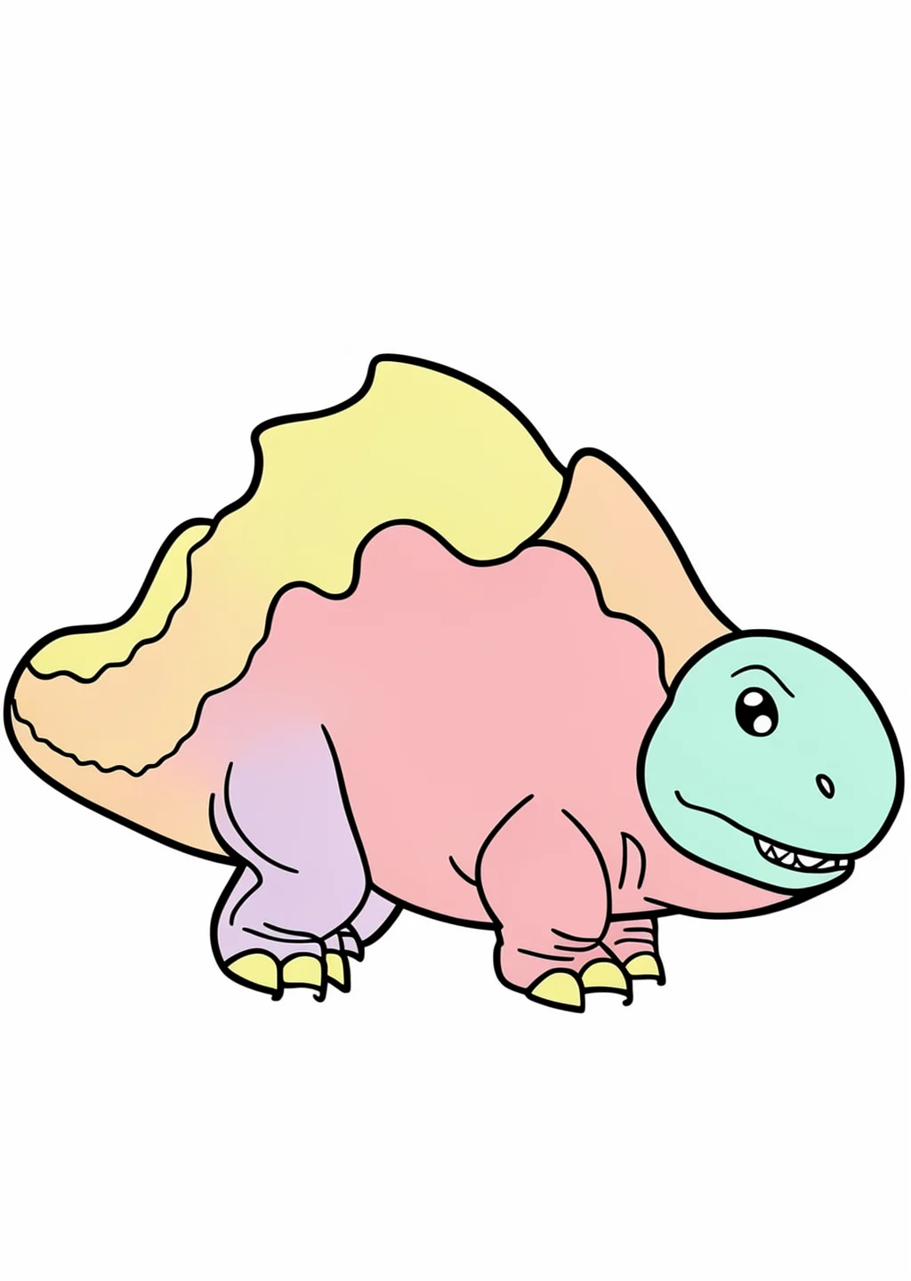 Ankylosaurus Ausmalbild – farbiges Beispiel