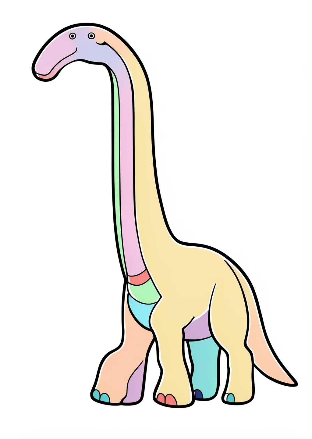 Brachiosaurus Ausmalbild – farbiges Beispiel