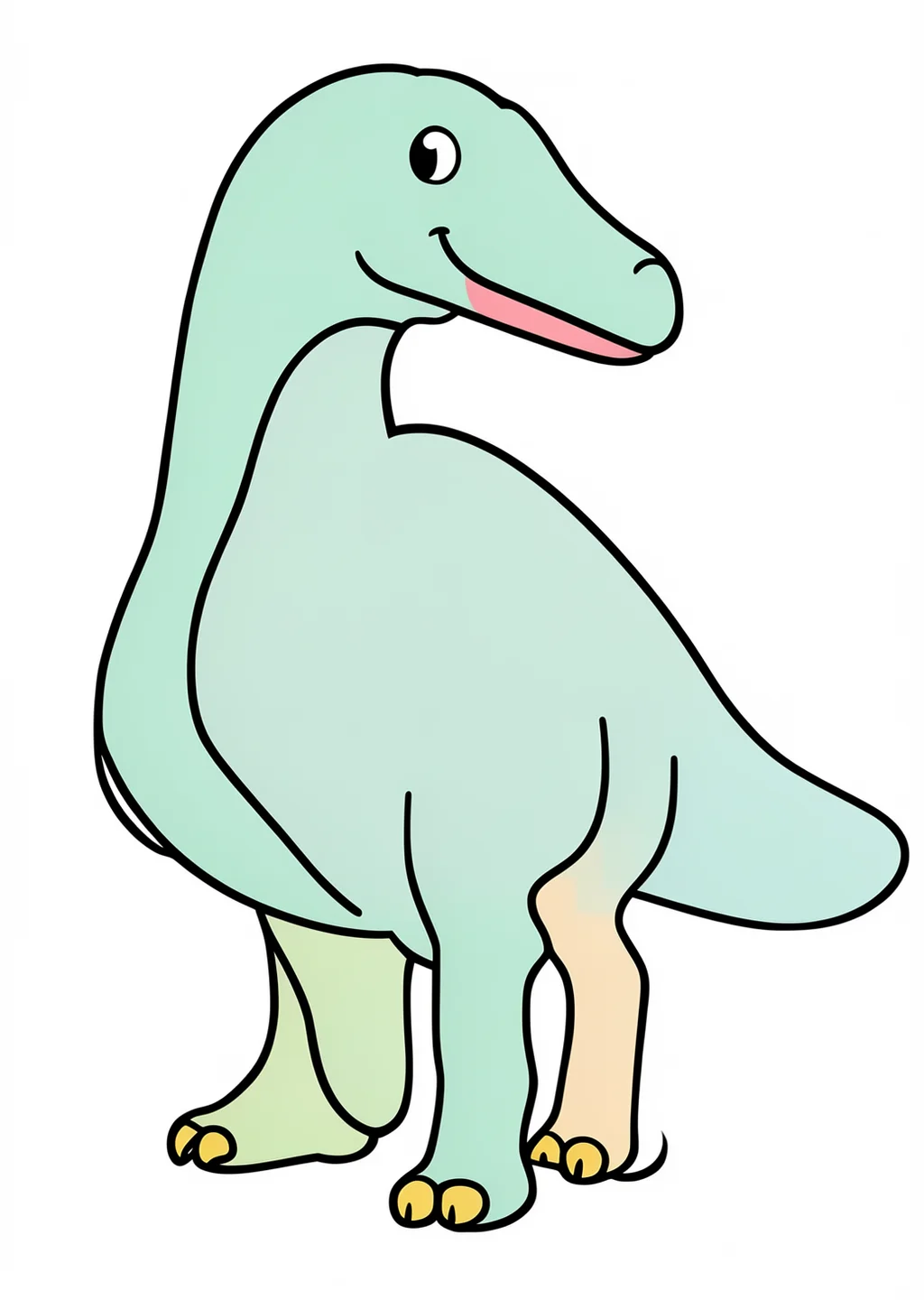 Diplodocus Ausmalbild – farbiges Beispiel