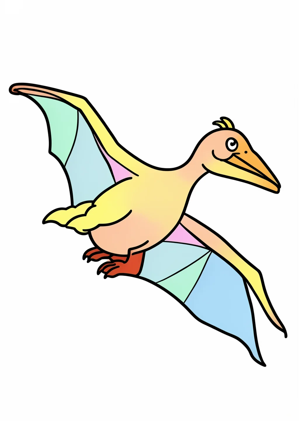 Pteranodon Ausmalbild – farbiges Beispiel