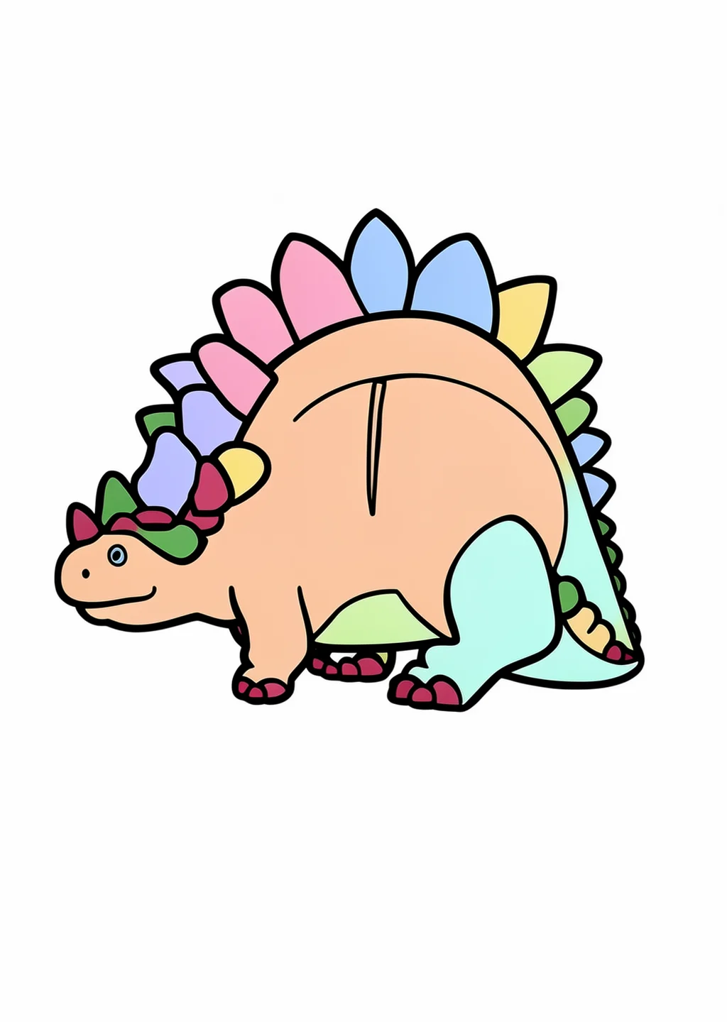 Stegosaurus Ausmalbild – farbiges Beispiel