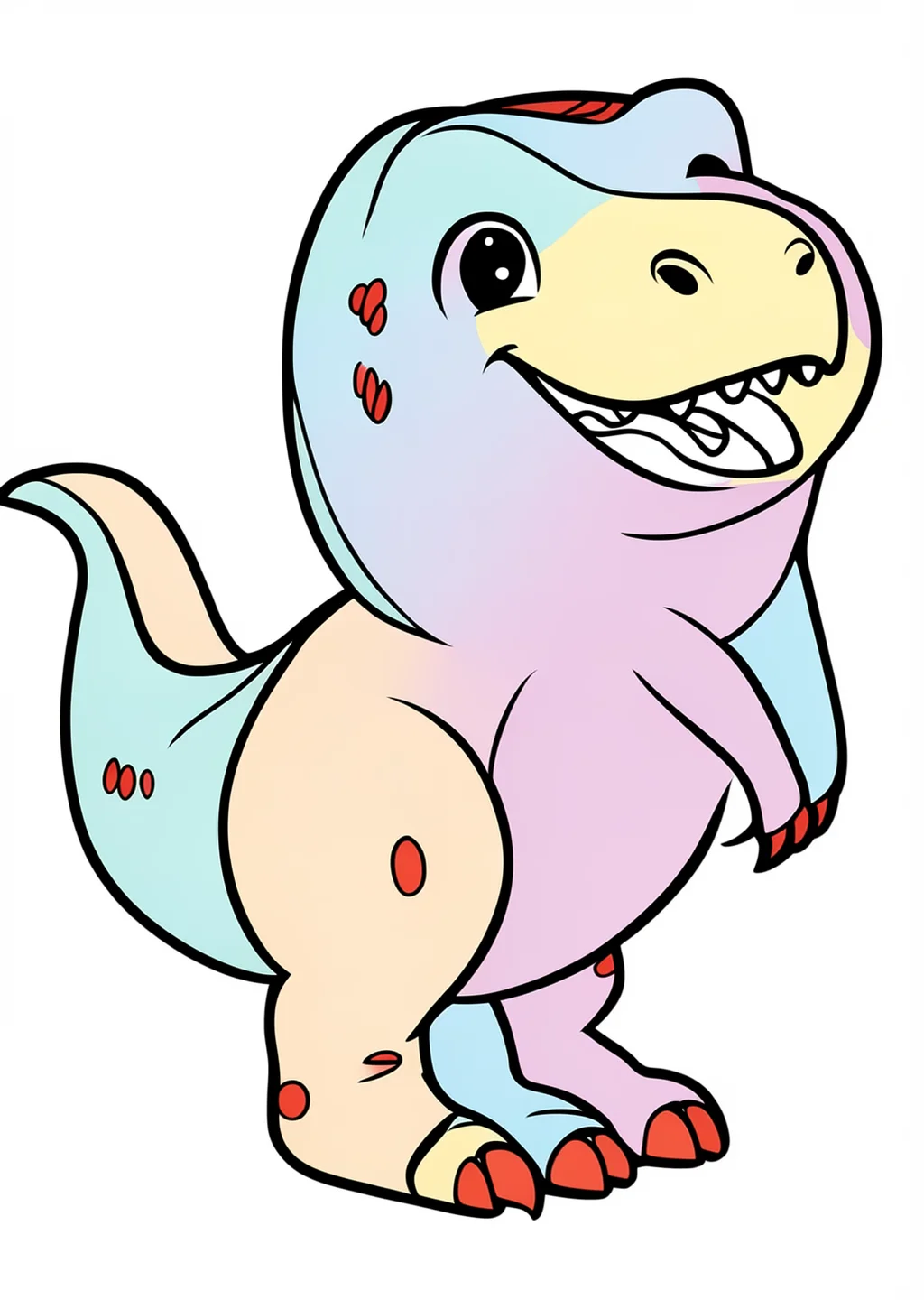 Dinosaurier Ausmalbild – farbiges Beispiel