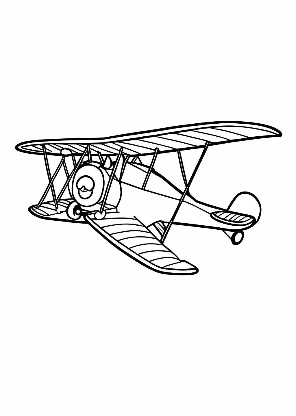 Doppeldecker-Flugzeug Ausmalbild – Ausmalbild Vorlage