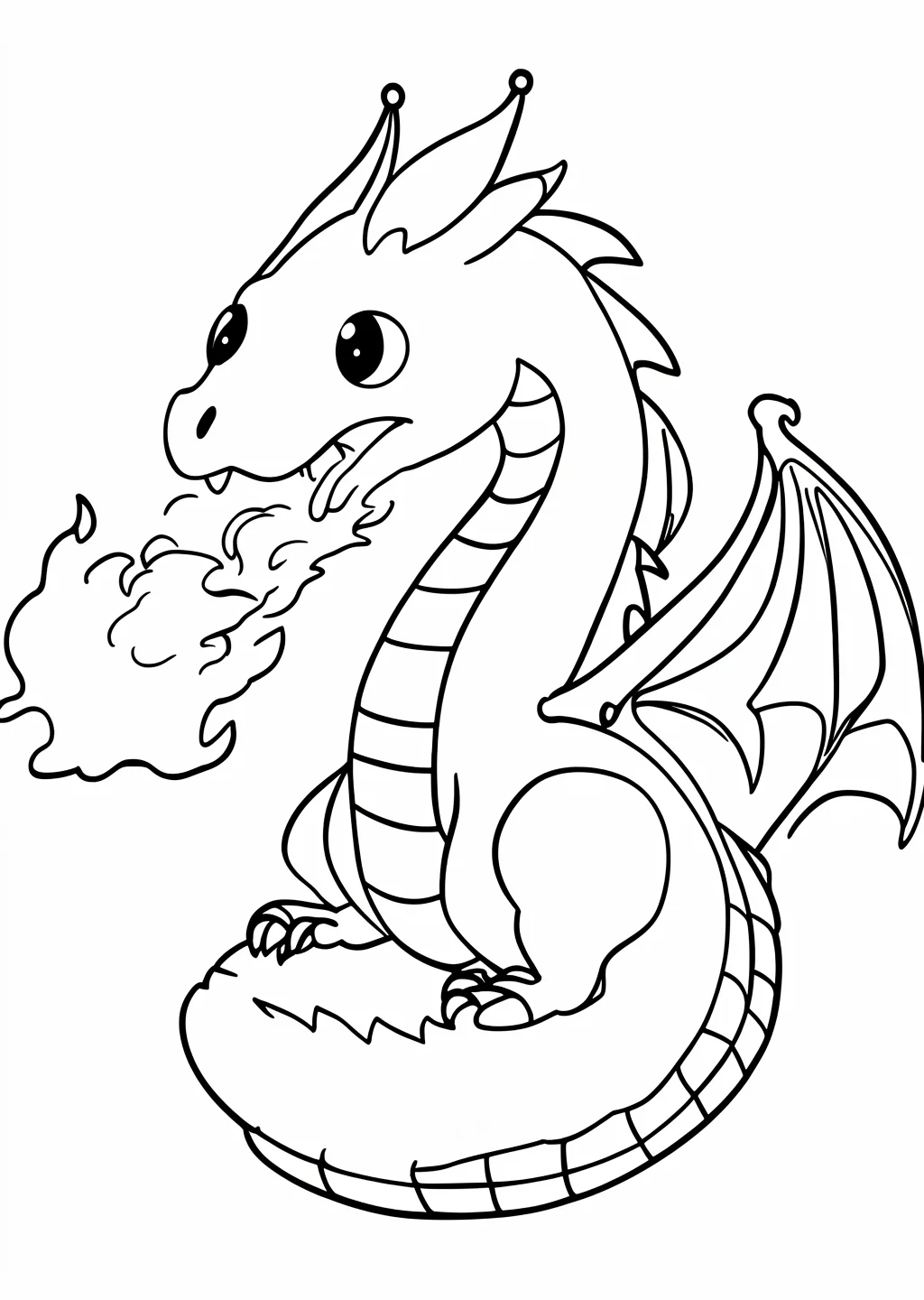 Feuerdrache Ausmalbild