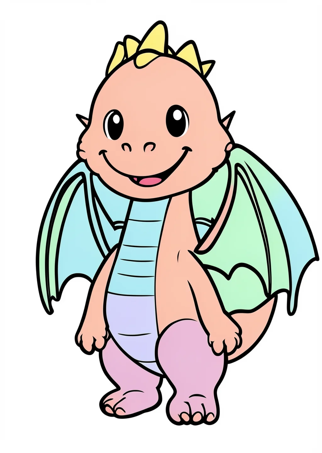 Drache Ausmalbild – farbiges Beispiel