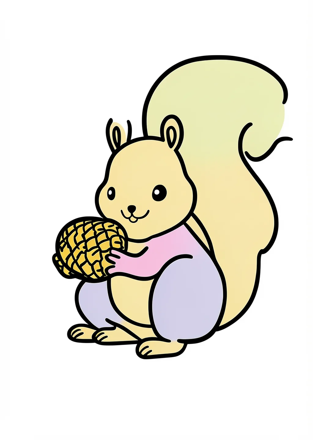 Eichhörnchen Ausmalbild – farbiges Beispiel