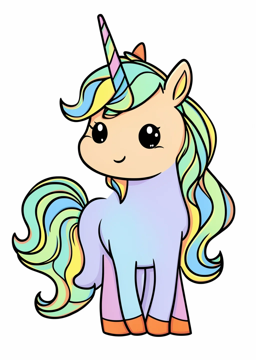 Einhorn-Baby Ausmalbild – farbiges Beispiel