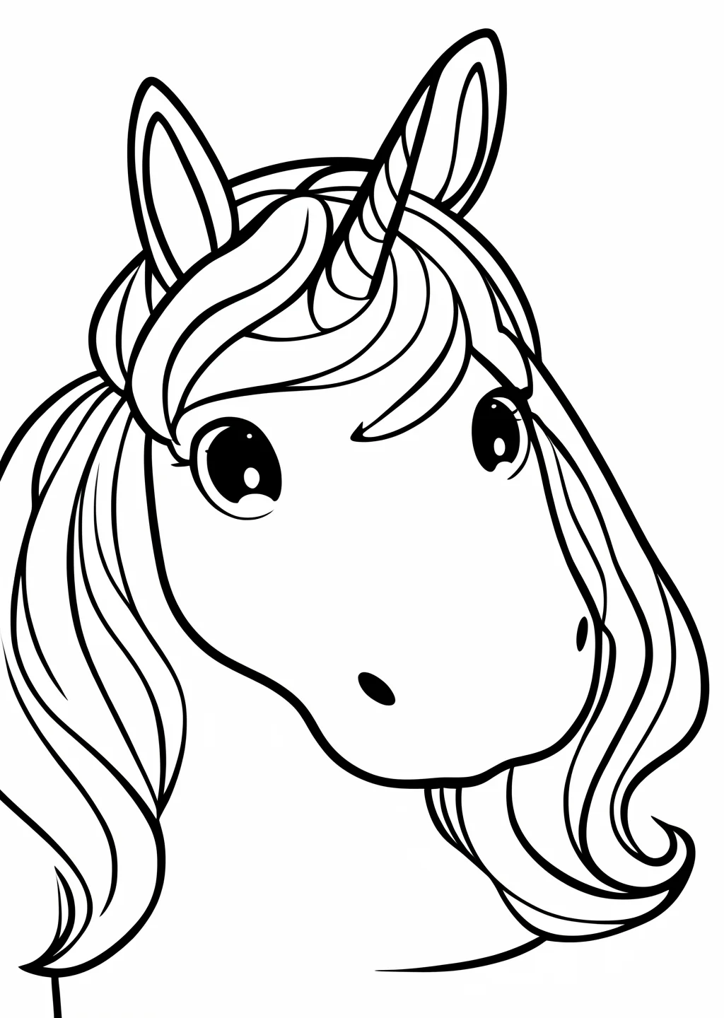 Einhorn-Kopf Ausmalbild – Ausmalbild Vorlage