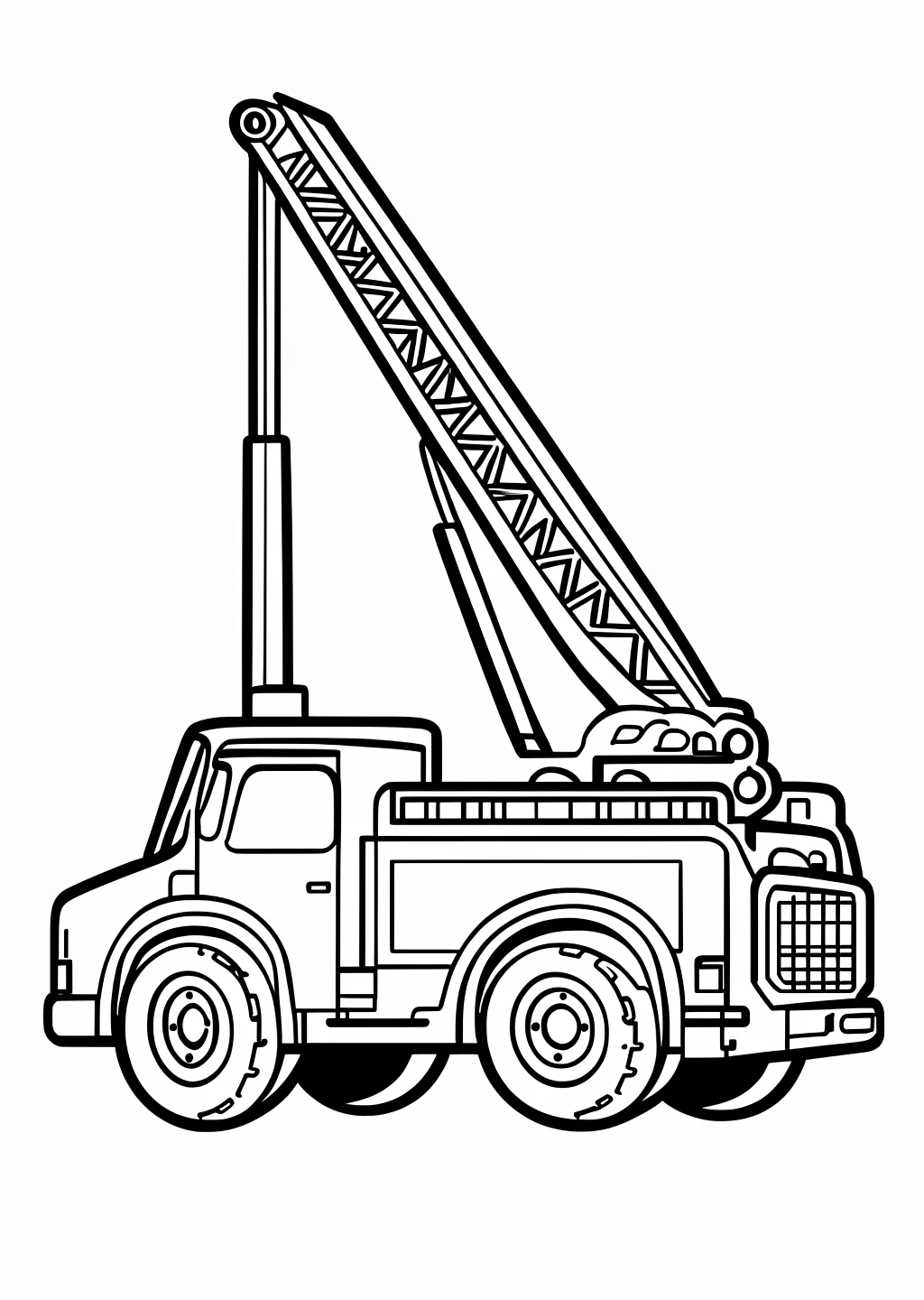 Feuerwehr-Leiterwagen Ausmalbild – Ausmalbild Vorlage