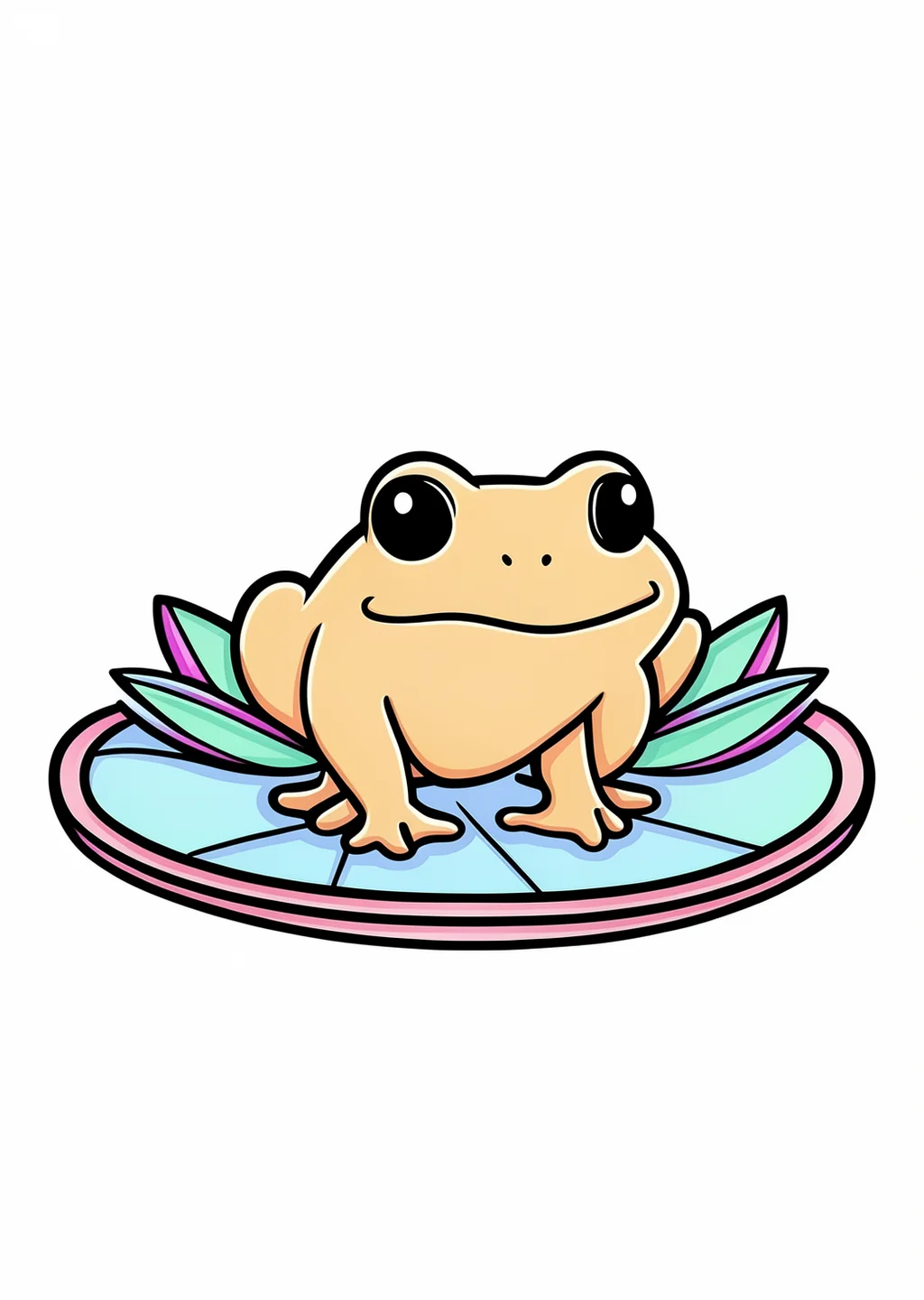 Frosch Ausmalbild – farbiges Beispiel