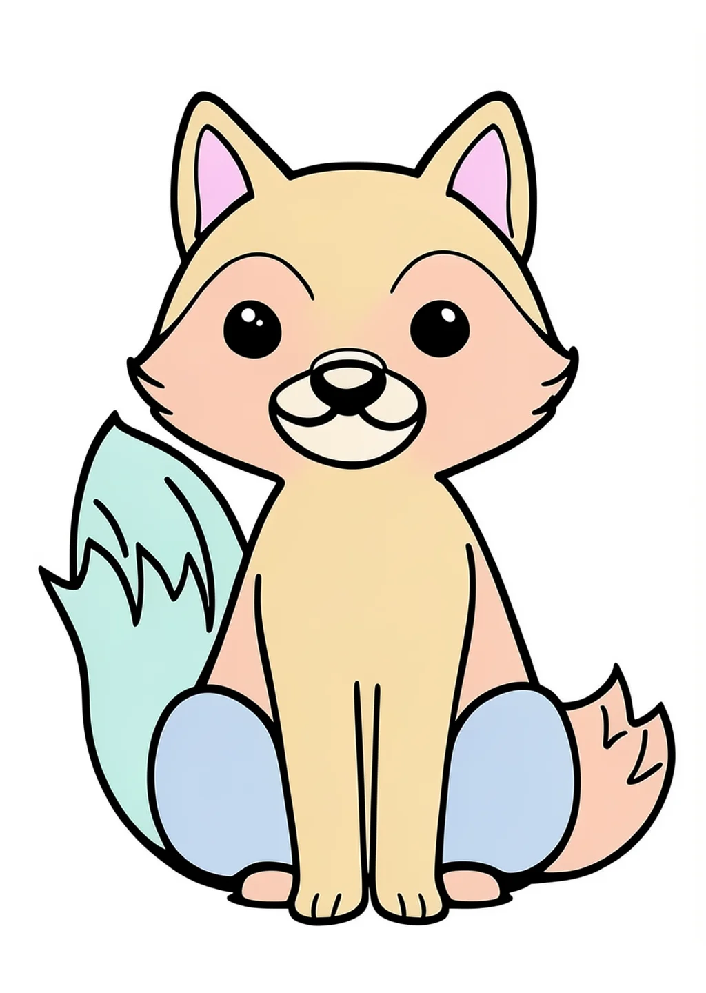 Fuchs Ausmalbild – farbiges Beispiel