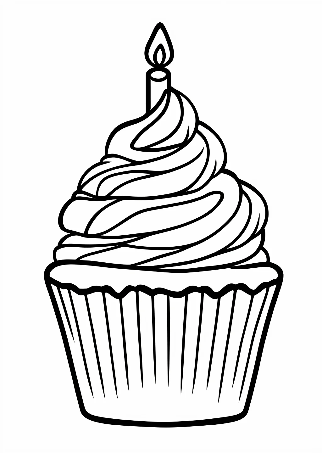 Geburtstags-Cupcake Ausmalbild – Ausmalbild Vorlage