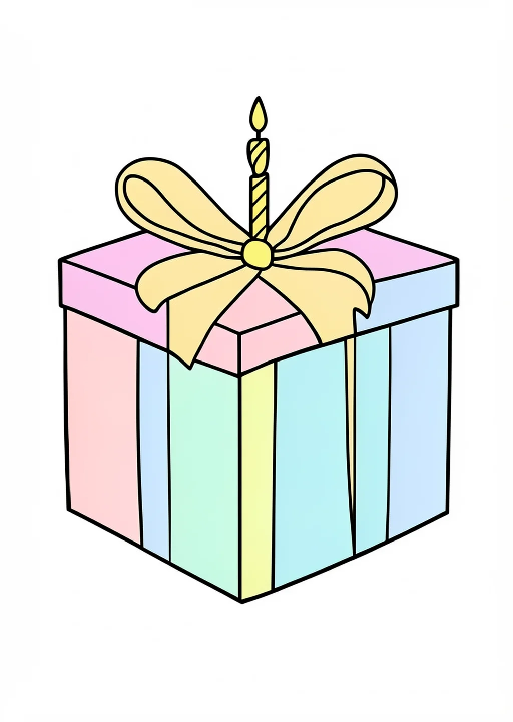 Geburtstagsgeschenk Ausmalbild – farbiges Beispiel