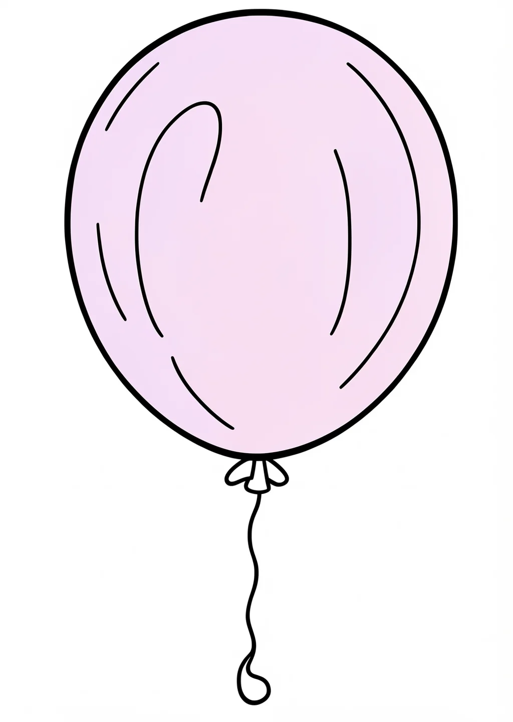 Geburtstagsballon Ausmalbild – farbiges Beispiel
