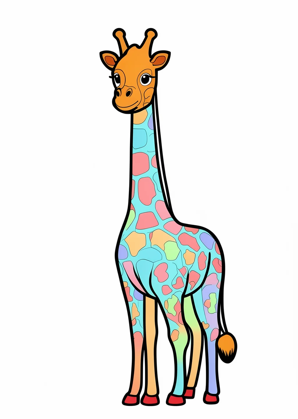 Giraffe Ausmalbild – farbiges Beispiel