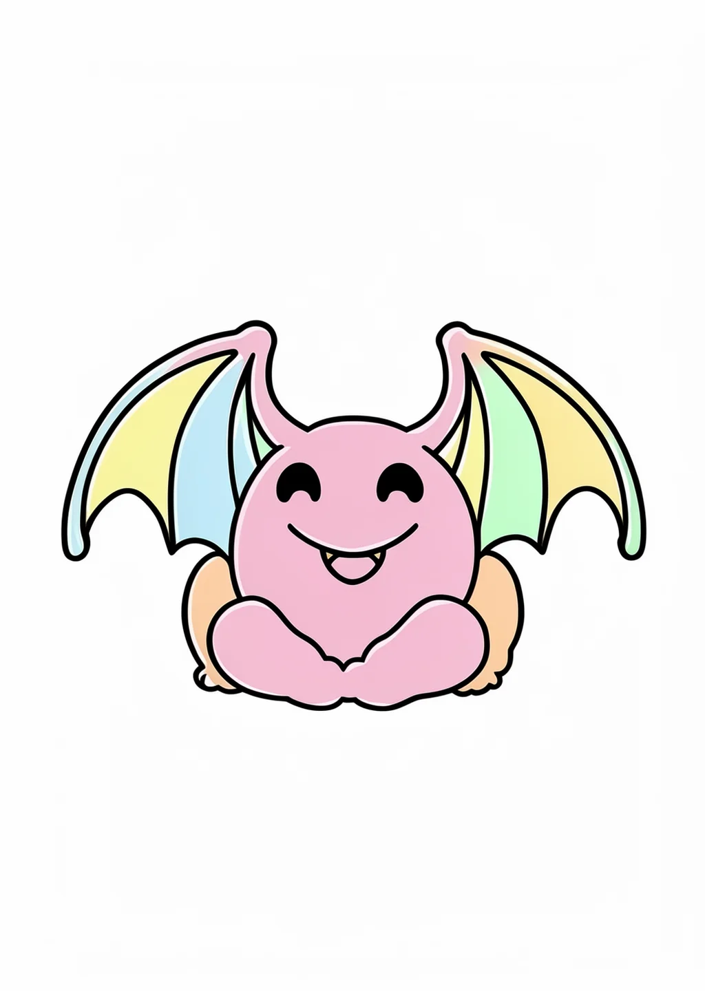 Halloween-Fledermaus Ausmalbild – farbiges Beispiel