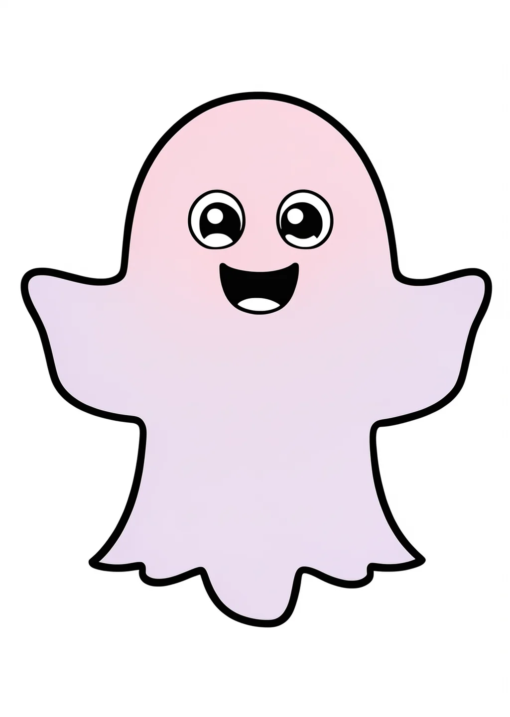 Halloween-Geist Ausmalbild – farbiges Beispiel