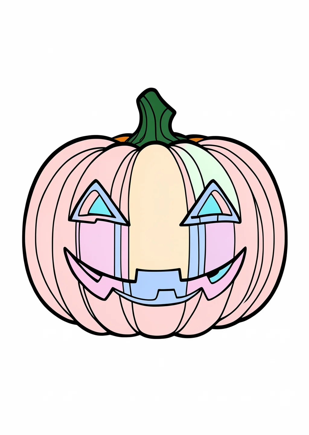 Halloween Kürbis Ausmalbild – farbiges Beispiel
