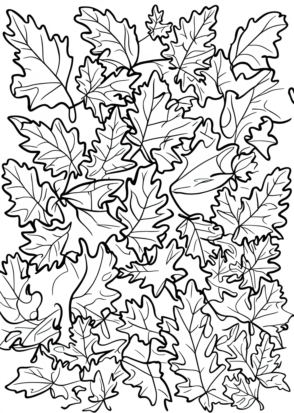 Herbstblätter Ausmalbild