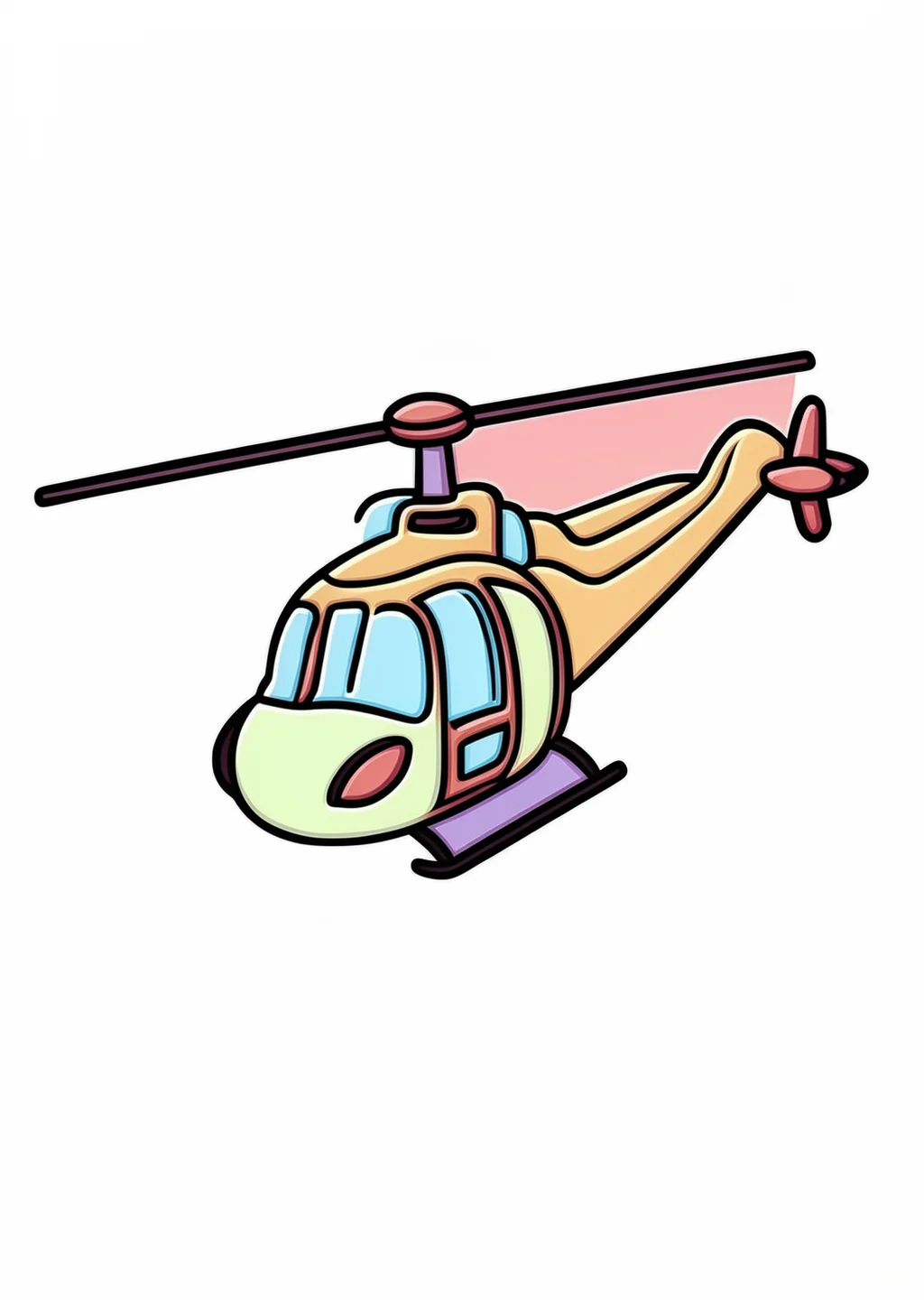 Hubschrauber Ausmalbild – farbiges Beispiel