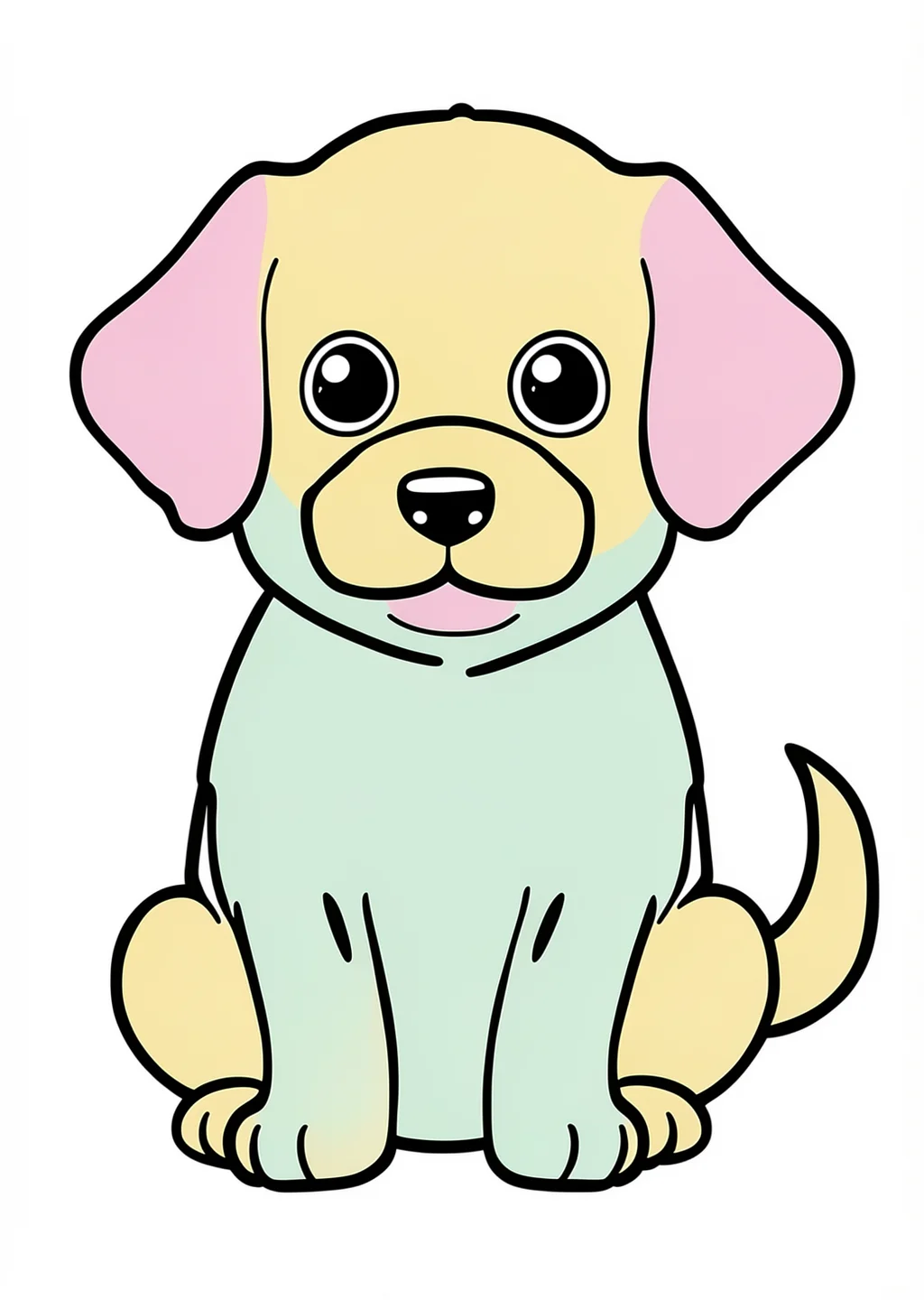 Hund Ausmalbild – farbiges Beispiel