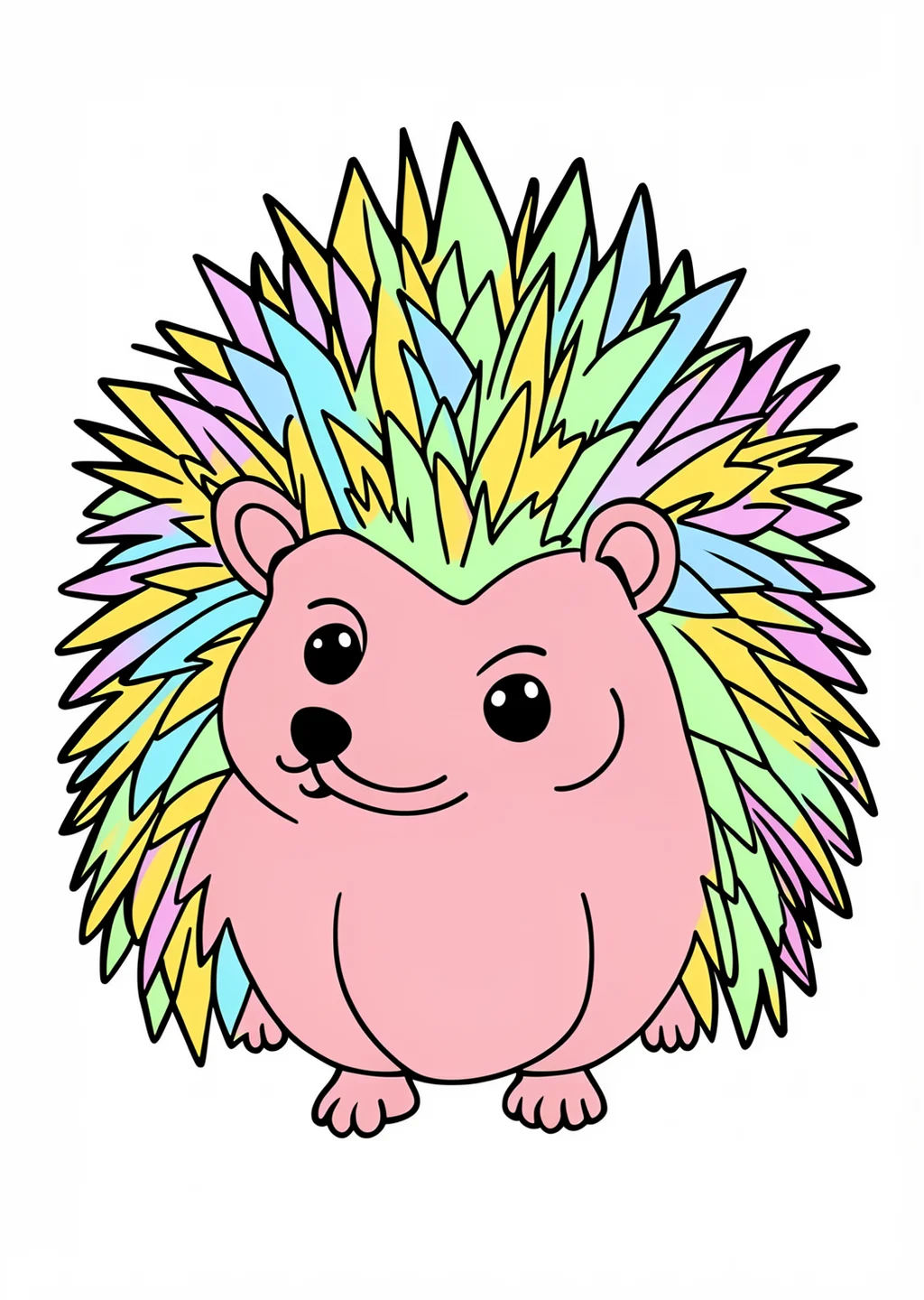 Igel Ausmalbild – farbiges Beispiel