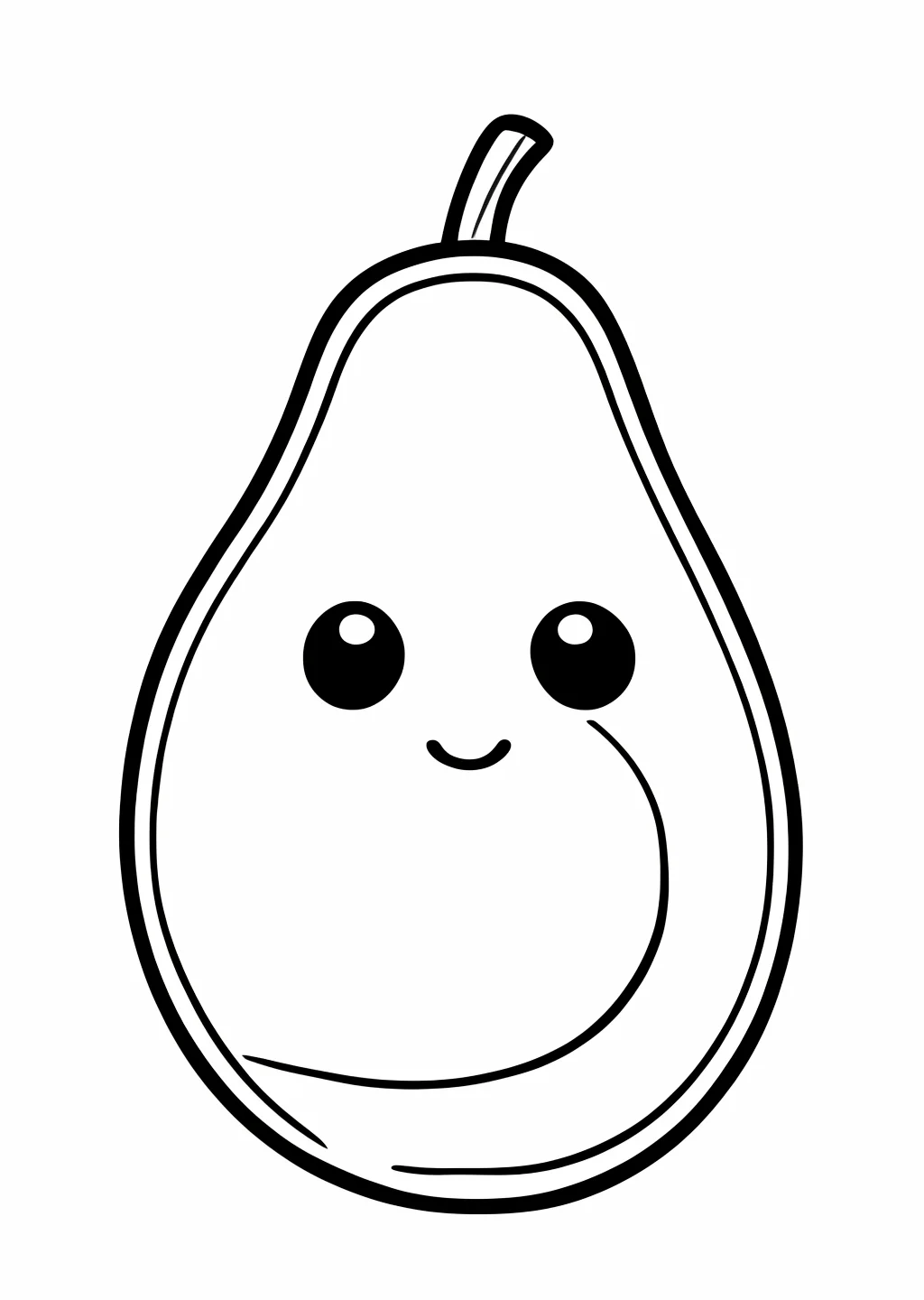 Kawaii Avocado Ausmalbild – Ausmalbild Vorlage