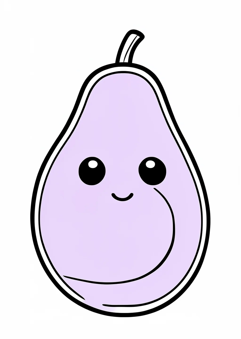 Kawaii Avocado Ausmalbild – farbiges Beispiel