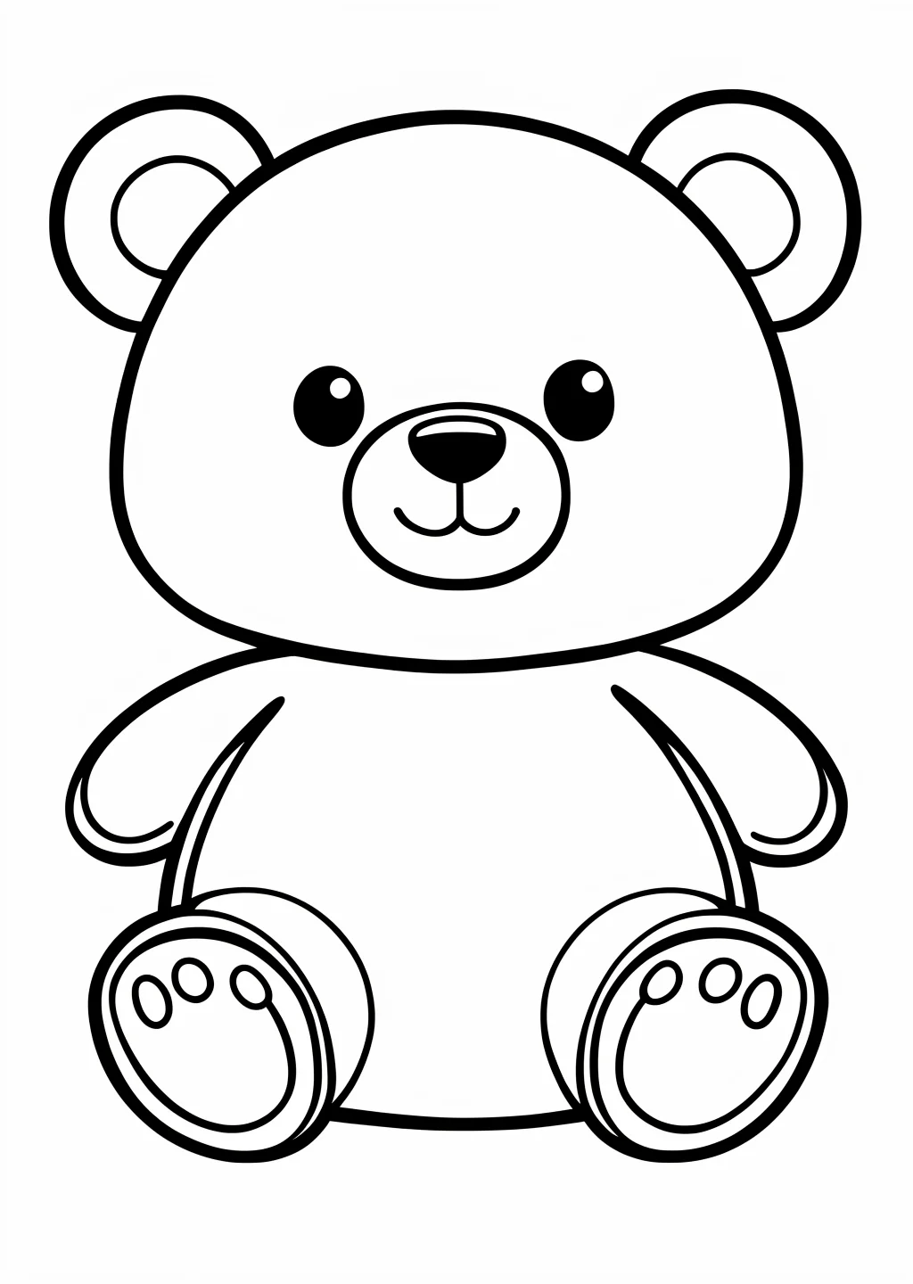 Kawaii Teddybär Ausmalbild