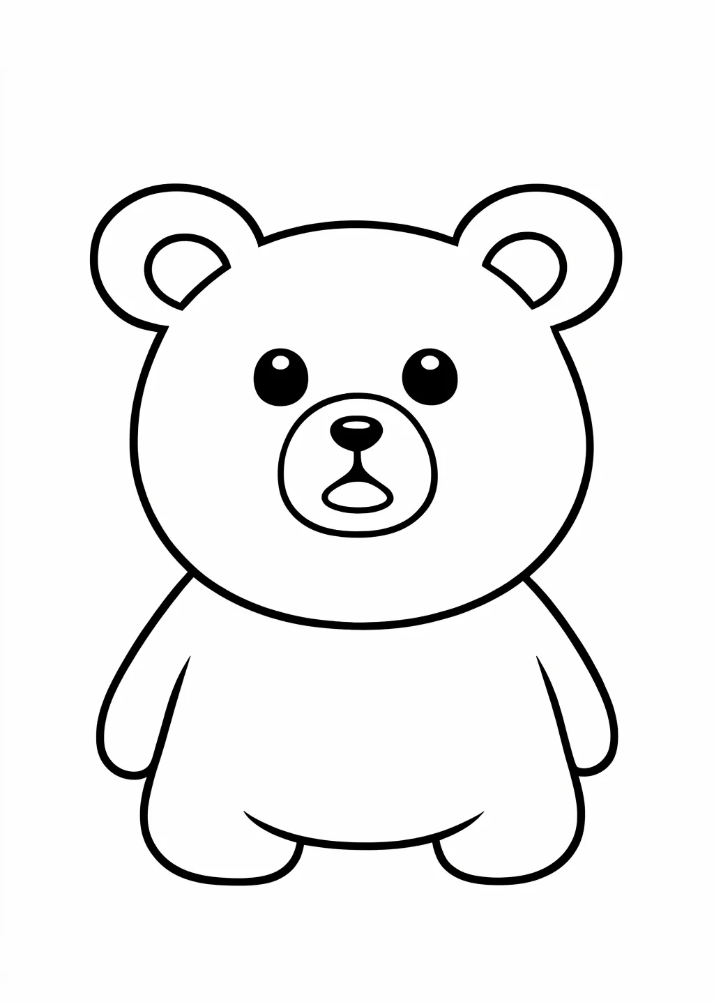 Kawaii Bär Ausmalbild