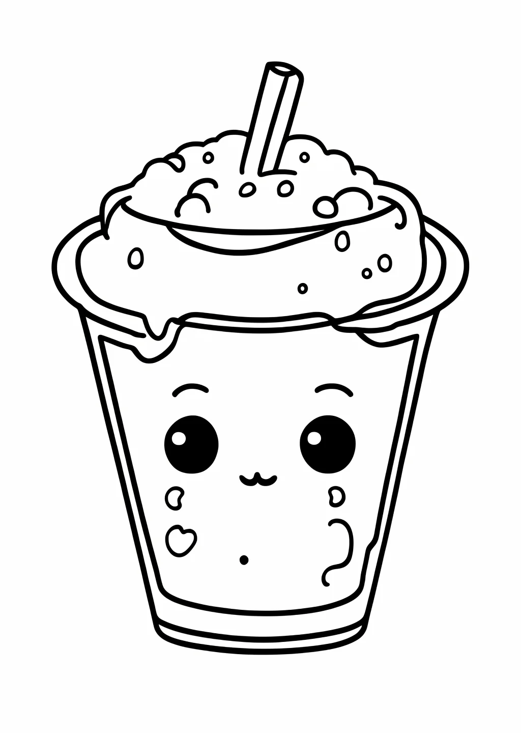 Kawaii Bubble Tea Ausmalbild – Ausmalbild Vorlage