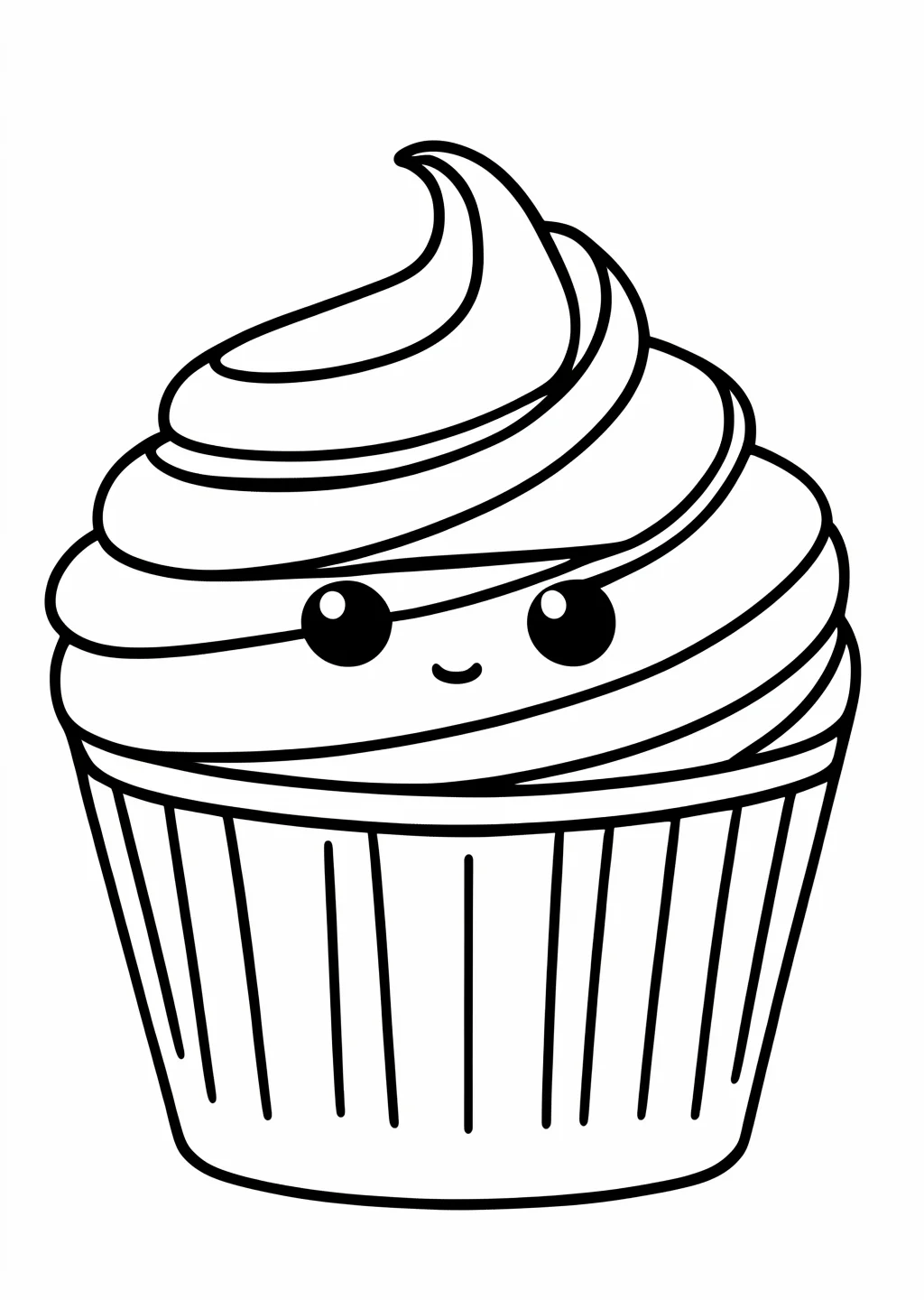 Kawaii Cupcake Ausmalbild