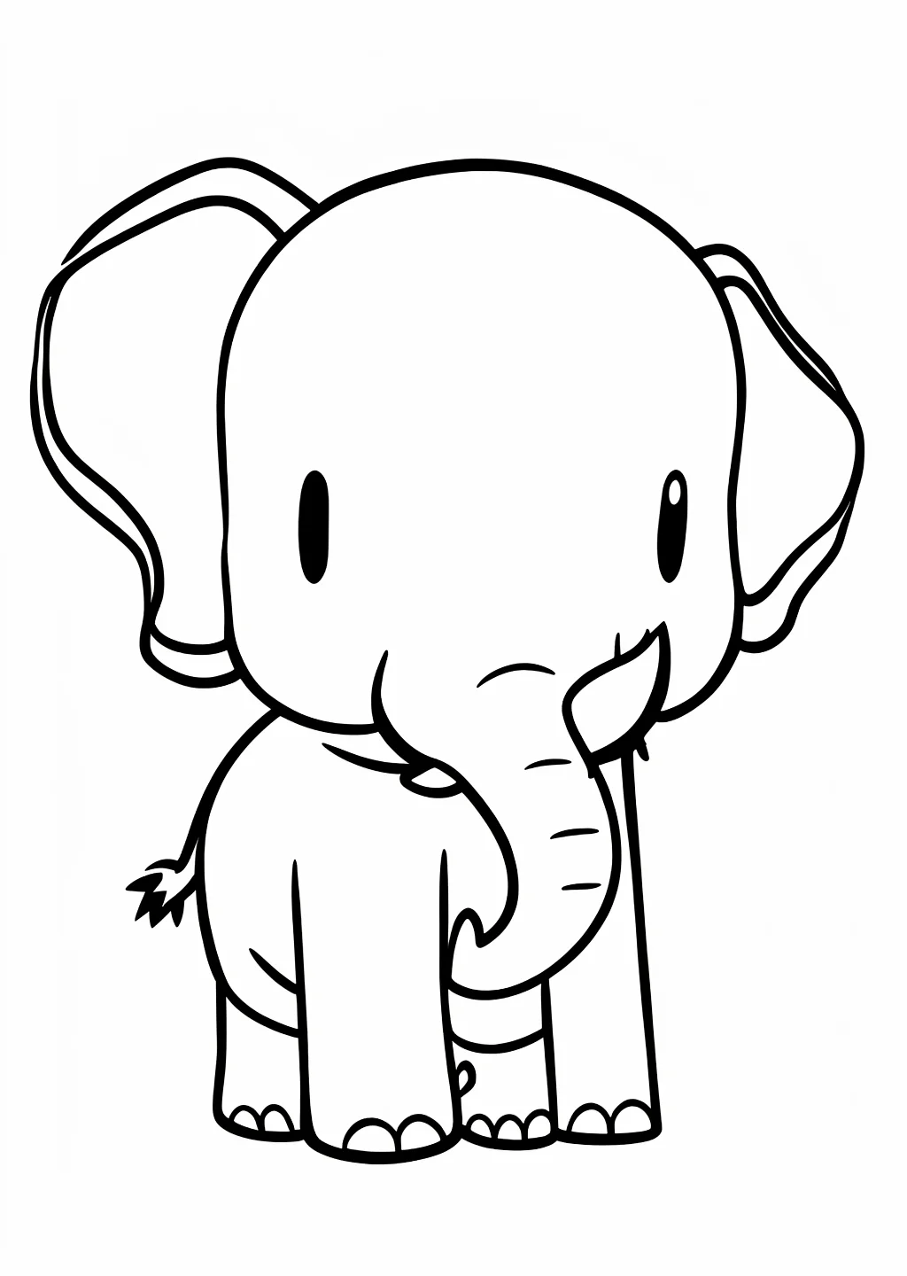 Kawaii Elefant Ausmalbild – Ausmalbild Vorlage