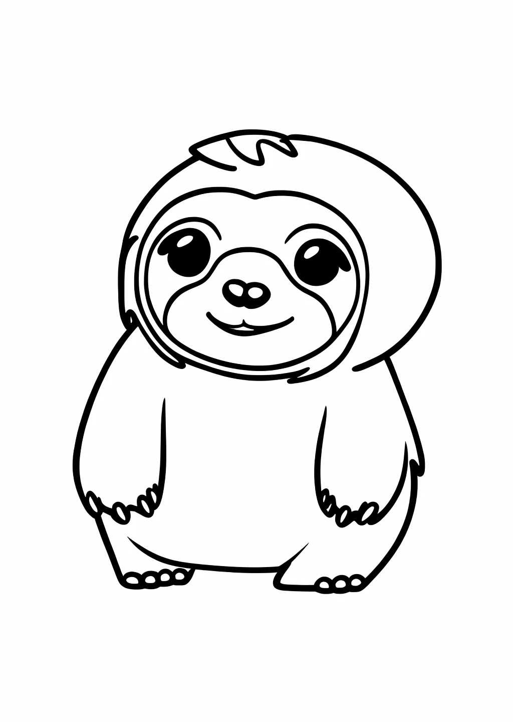 Kawaii Faultier Ausmalbild
