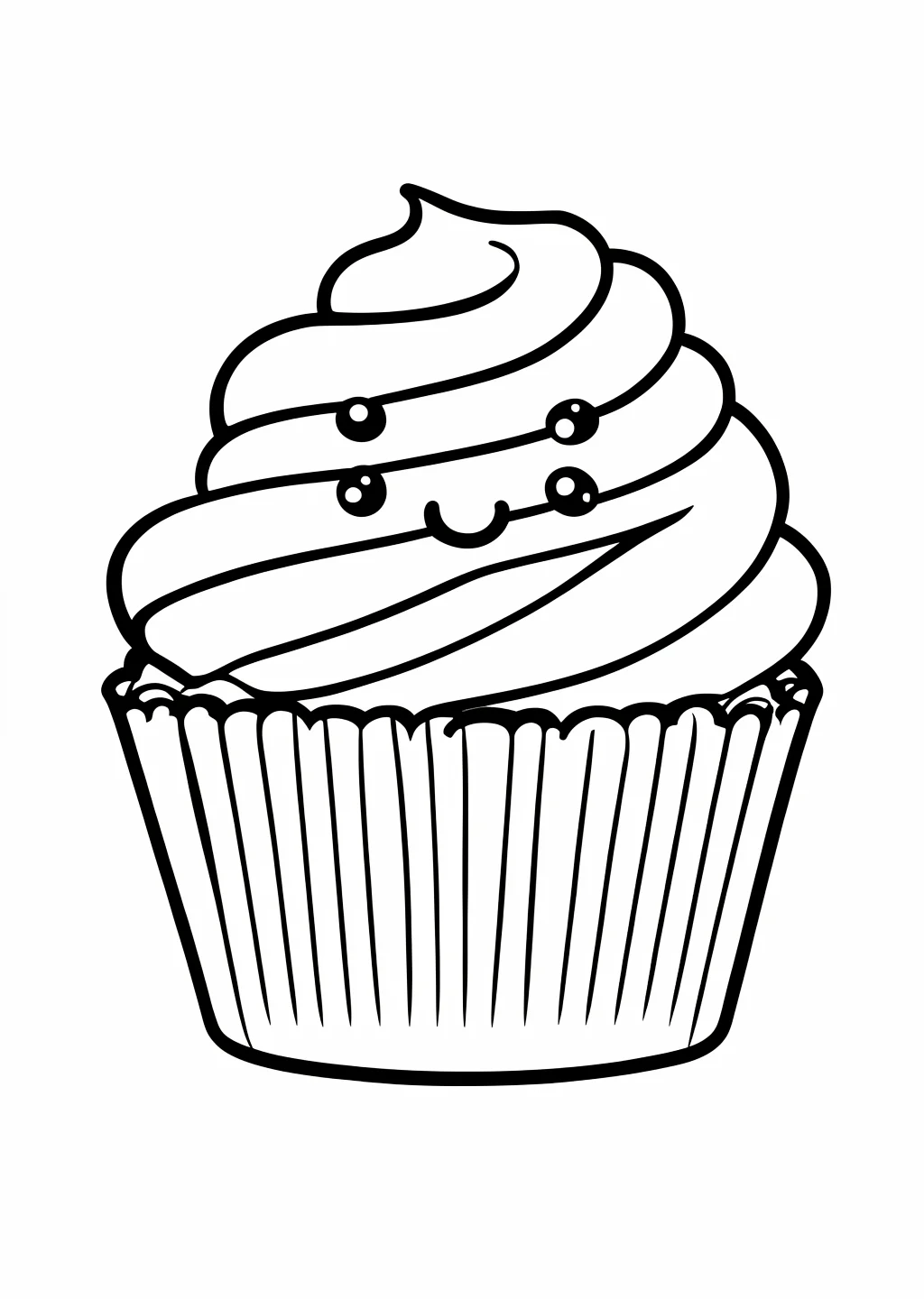 Kawaii Cupcake Ausmalbild
