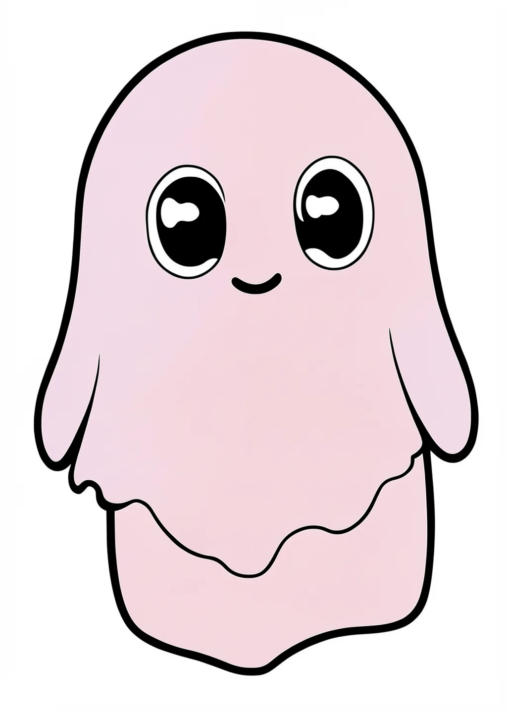 Kawaii Geist Ausmalbild – farbiges Beispiel