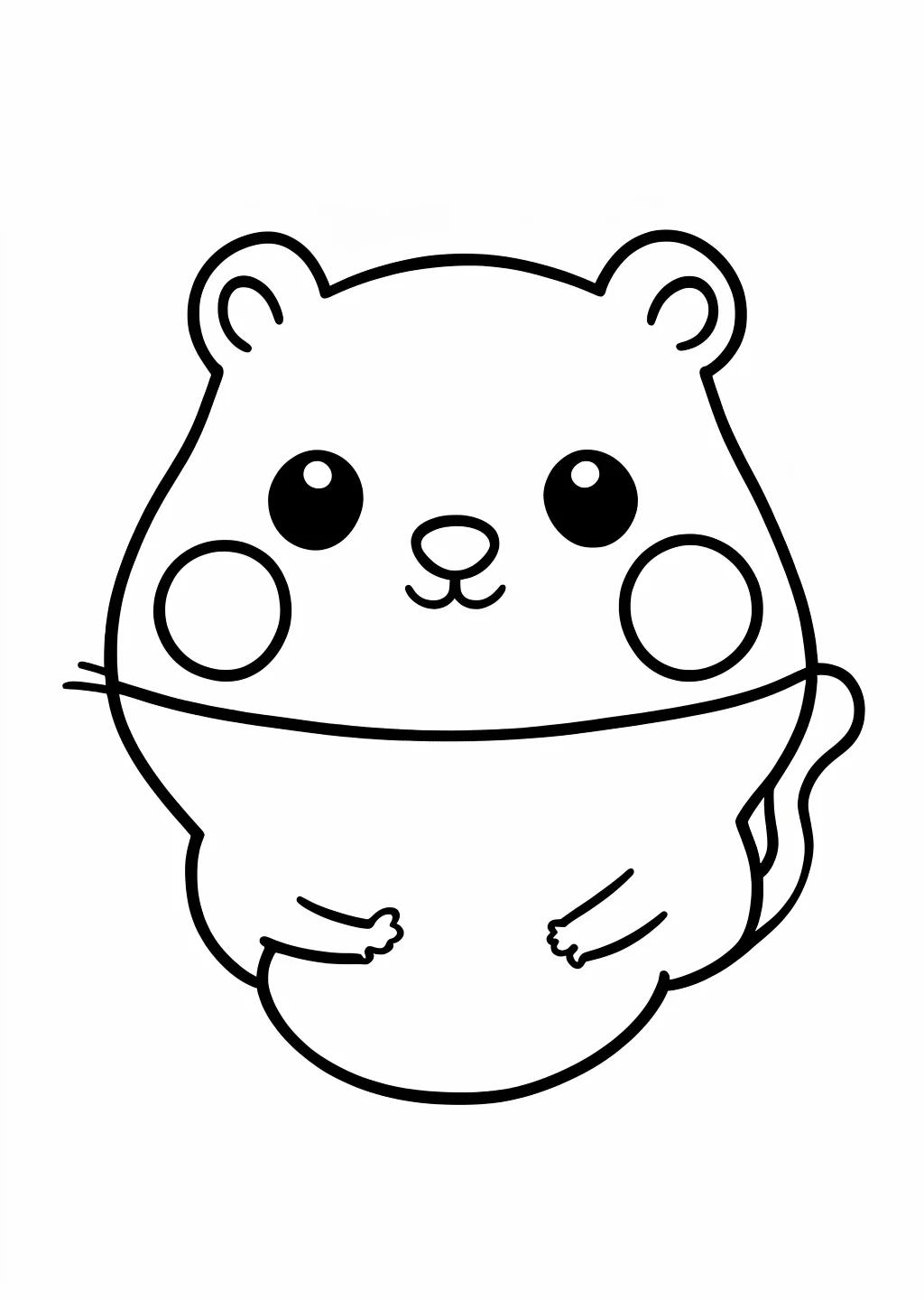 Kawaii Hamster Ausmalbild