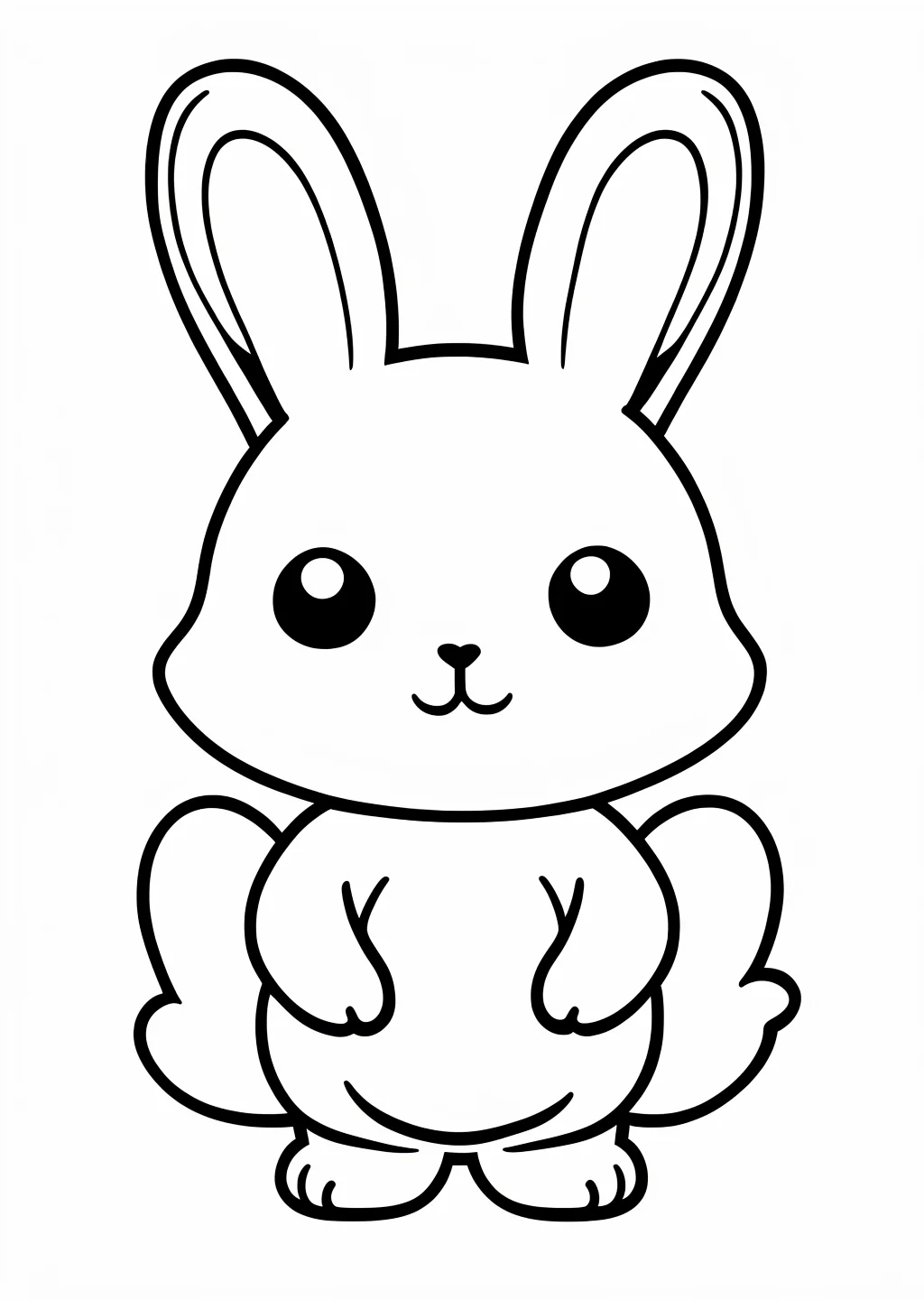 Kawaii Hase Ausmalbild – Ausmalbild Vorlage