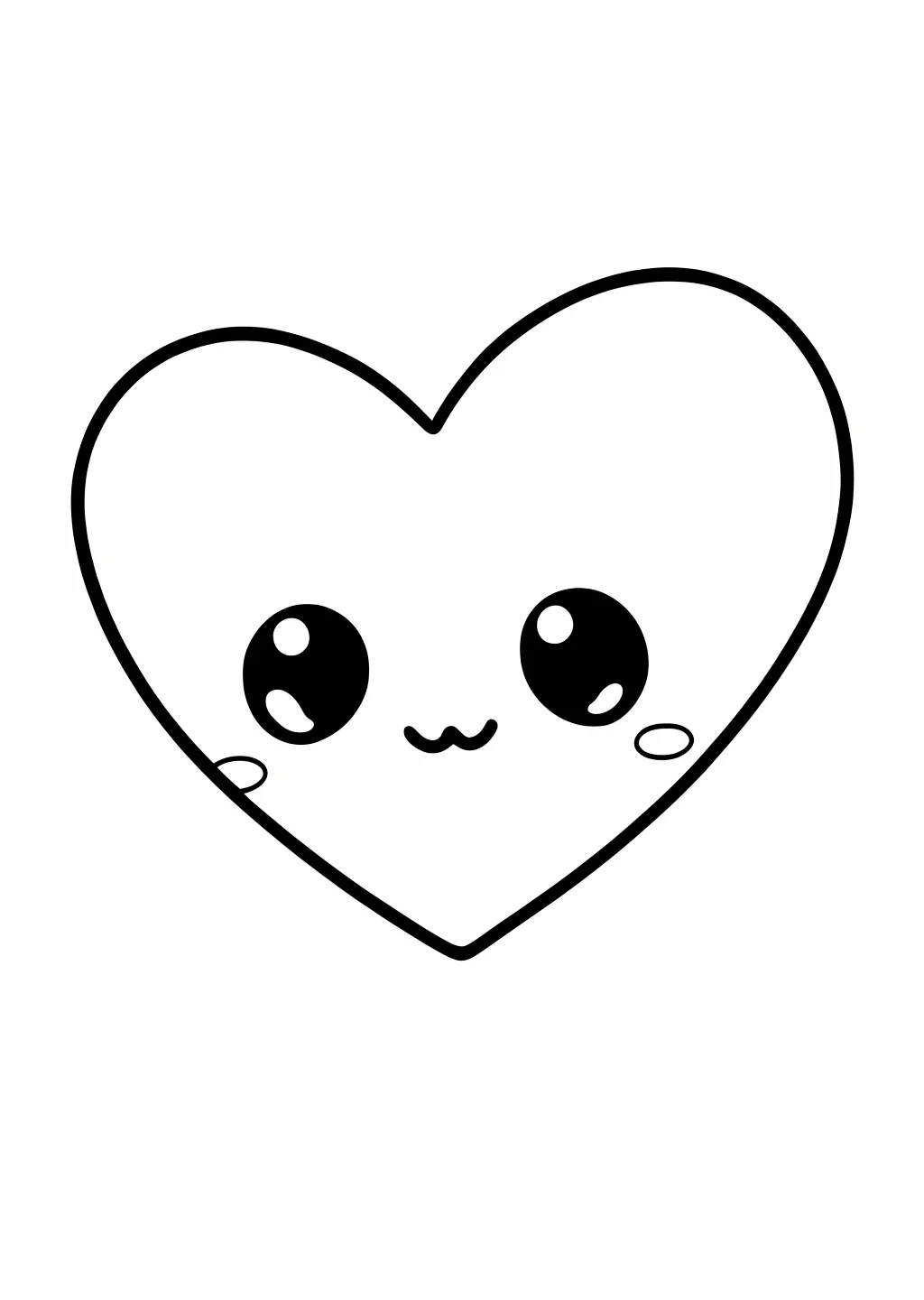 Kawaii Herz Ausmalbild – Ausmalbild Vorlage