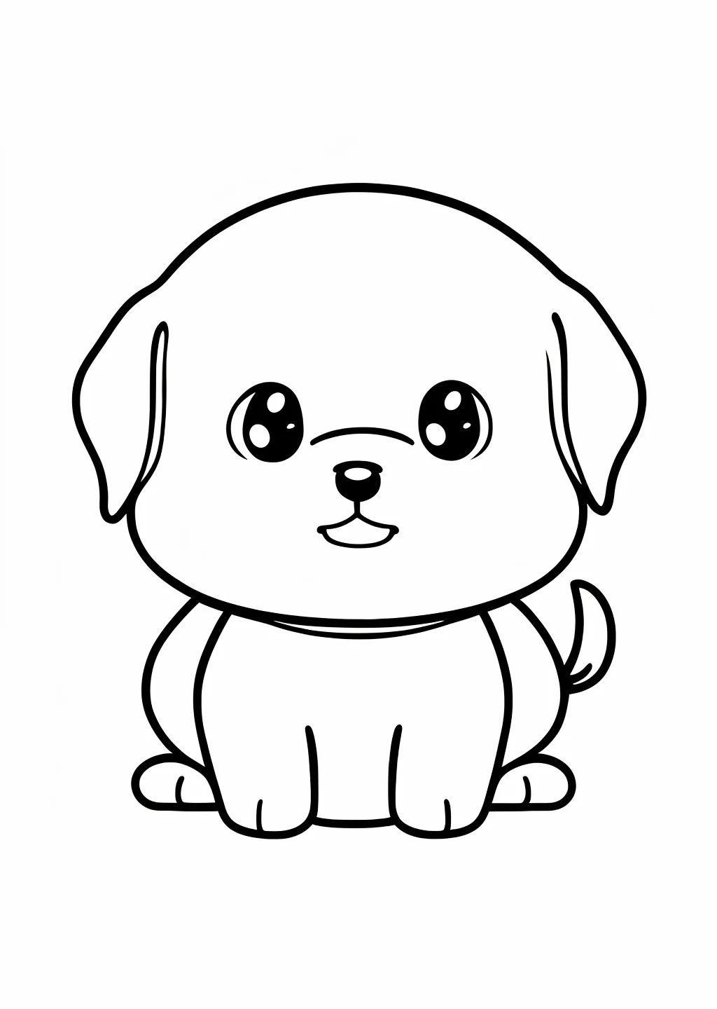 Kawaii Welpe Ausmalbild – Ausmalbild Vorlage